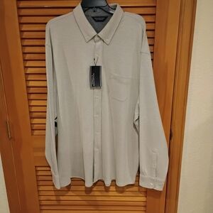 NWT XXL Roundtree & Yorke Ecru Heather Button-Up Shirt Firm Price